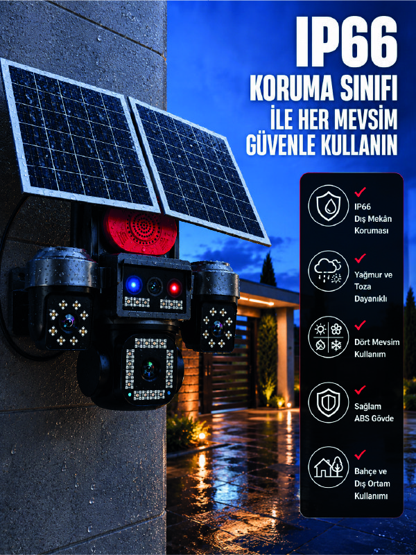 Uzaktan Canlı İzleme Destekli 4 Kameralı Akıllı Güvenlik Kamera Sistemi