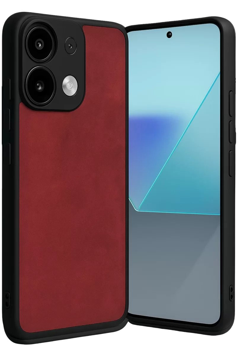 Newface Xiaomi Redmi Note 13 Pro 5G Kılıf Aras Deri Kapak - Kırmızı