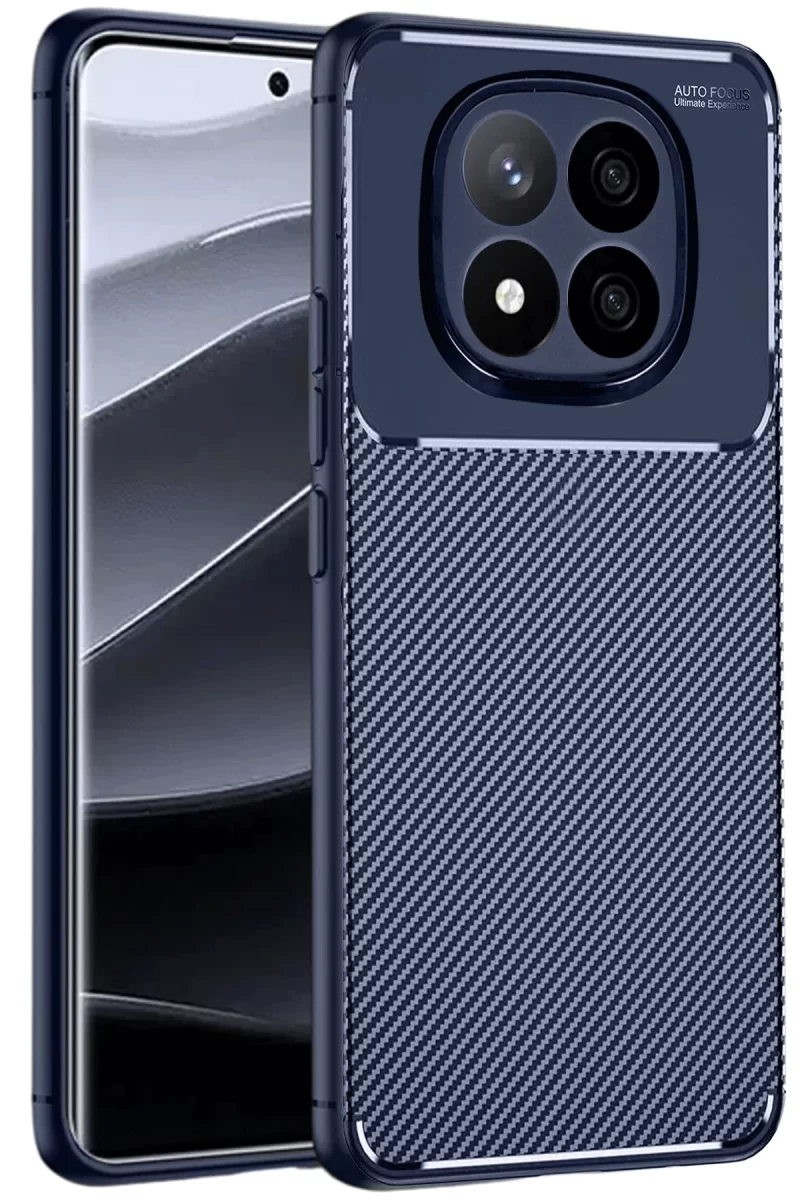 Newface Xiaomi Redmi Note 14 Pro 5G Kılıf Auto Focus Karbon Kapak - Lacivert