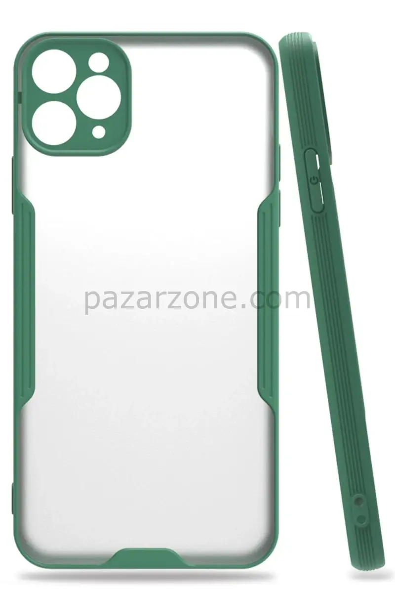 Newface Apple iPhone 11 Pro Max Kılıf Platin Silikon - Yeşil