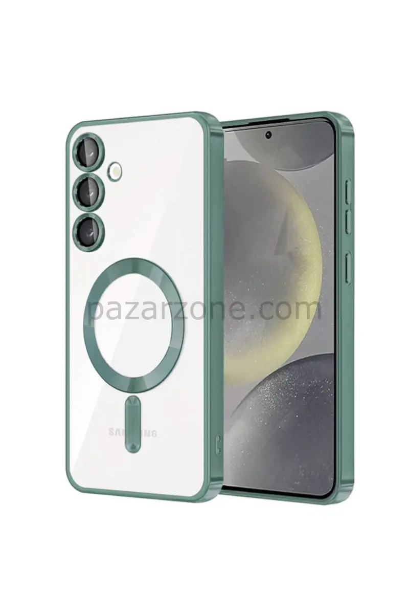 Newface Samsung Galaxy S24 Kılıf Kross Magneticsafe Kapak - Koyu Yeşil
