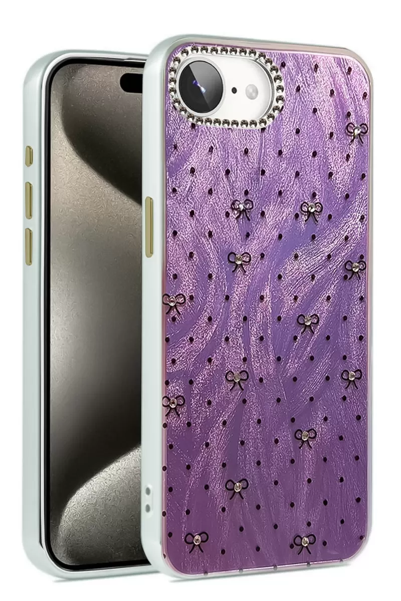 Newface Apple iPhone 16E Kılıf Blade Aynalı Desenli Kapak - Desen 2