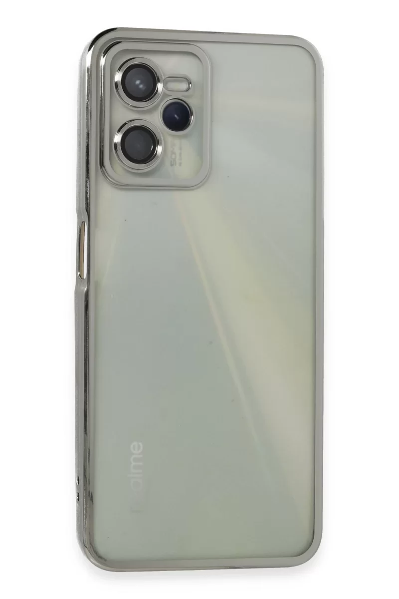 Newface Realme C35 Kılıf Razer Lensli Silikon - Gümüş