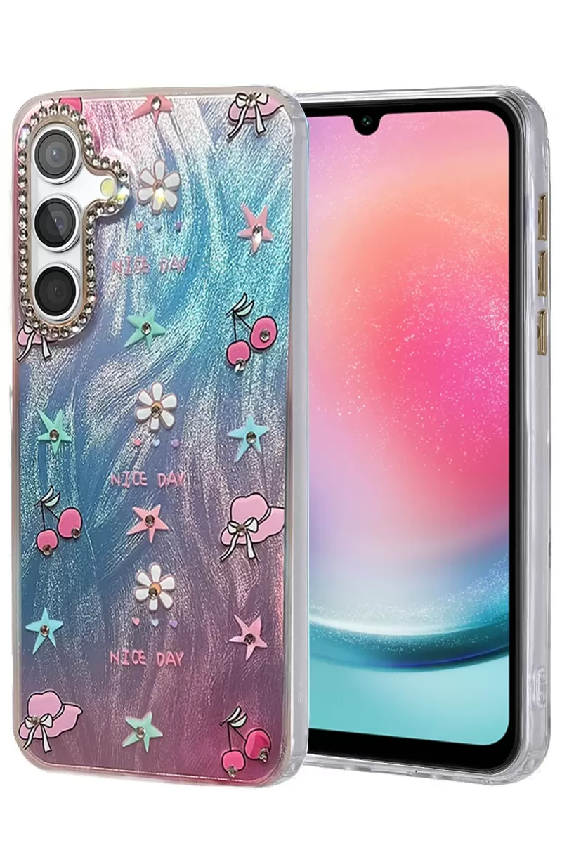 Newface Samsung Galaxy A24 4G Kılıf Blade Aynalı Desenli Kapak - Desen 4