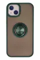 Newface Apple iPhone 13 Kılıf Montreal Yüzüklü Silikon Kapak - Yeşil