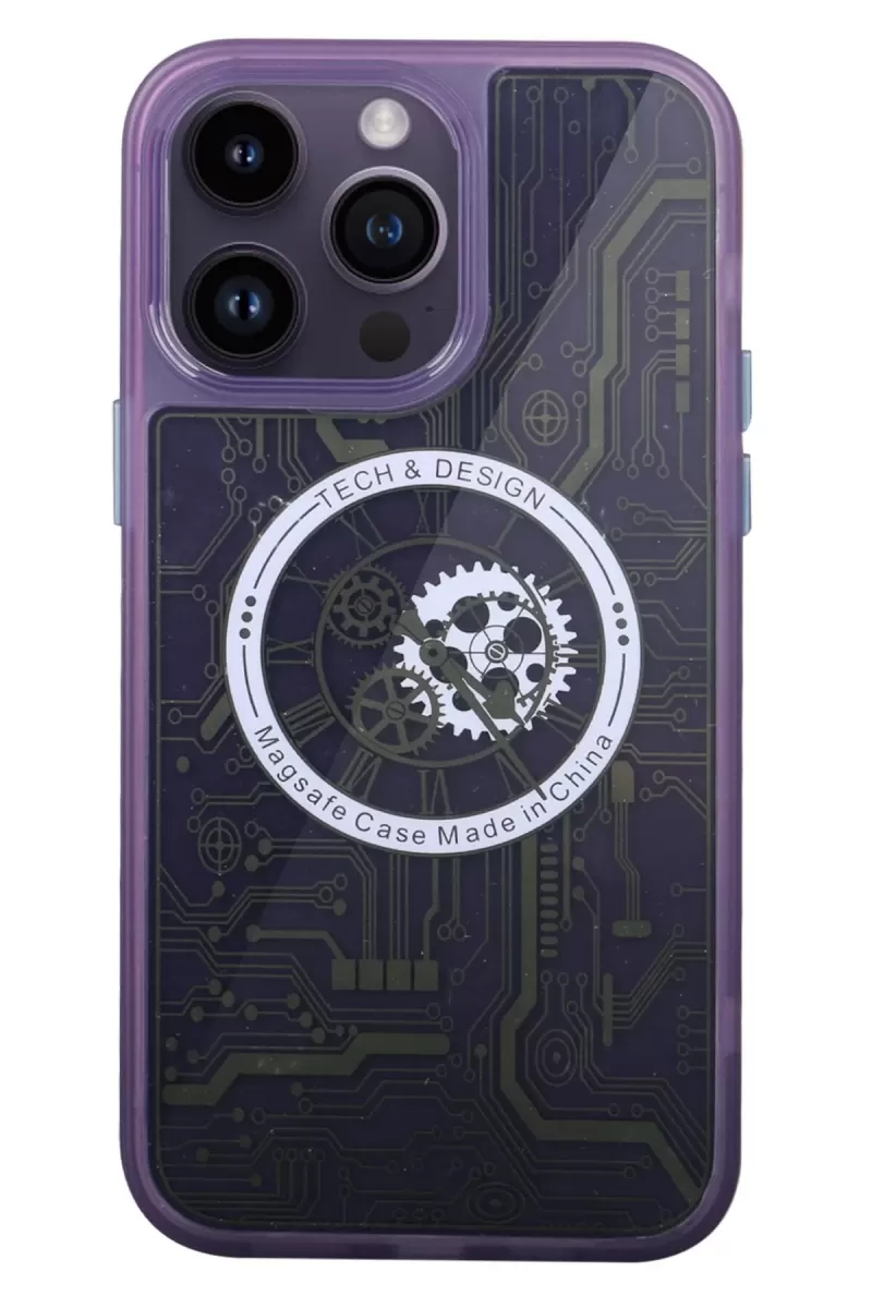 Newface Apple iPhone 14 Pro Kılıf Magic Magneticsafe Silikon - Derin Mor