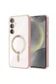 Newface Samsung Galaxy S24 Kılıf Kross Magneticsafe Kapak - Rose