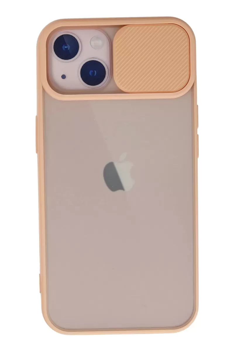 Newface Apple iPhone 13 Kılıf Palm Buzlu Kamera Sürgülü Silikon - Pembe