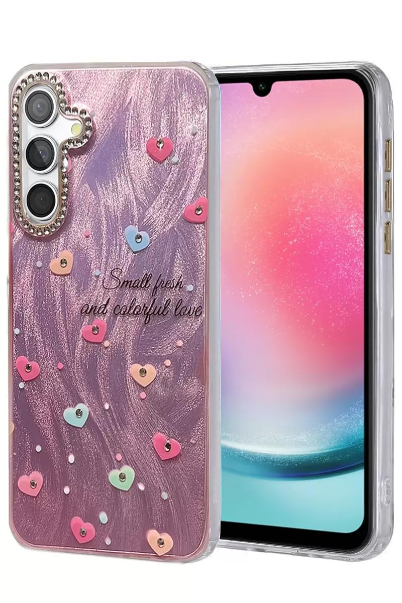 Newface Samsung Galaxy A24 4G Kılıf Blade Aynalı Desenli Kapak - Desen 8