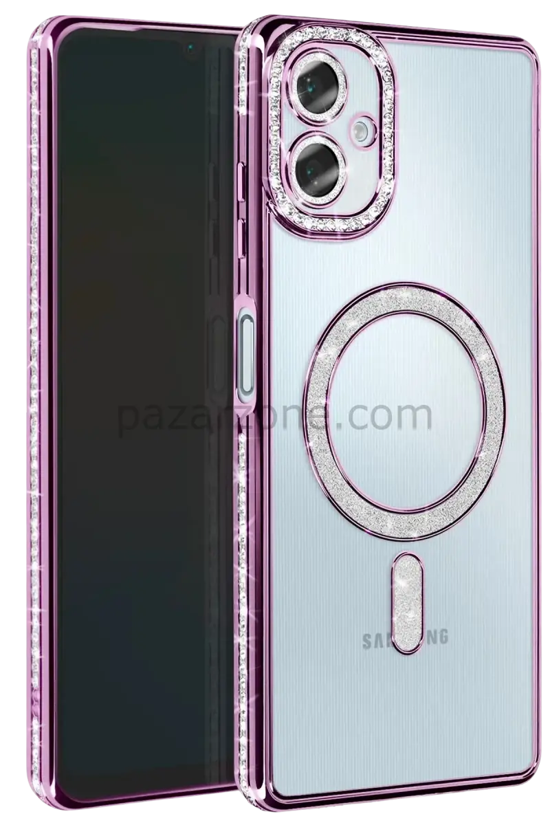 Newface Samsung Galaxy A06 Joke Simli Magneticsafe Kılıf - Derin Mor