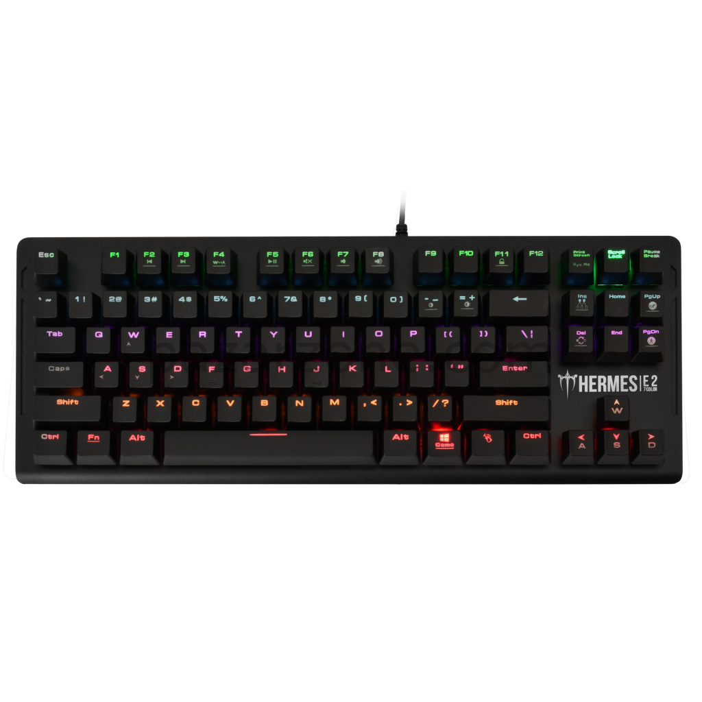 GAMDIAS HERMES-E2, USB Kablolu, İngilizce,  Rainbow Backlight, Blue Mekanik Switch, Gaming Klavye