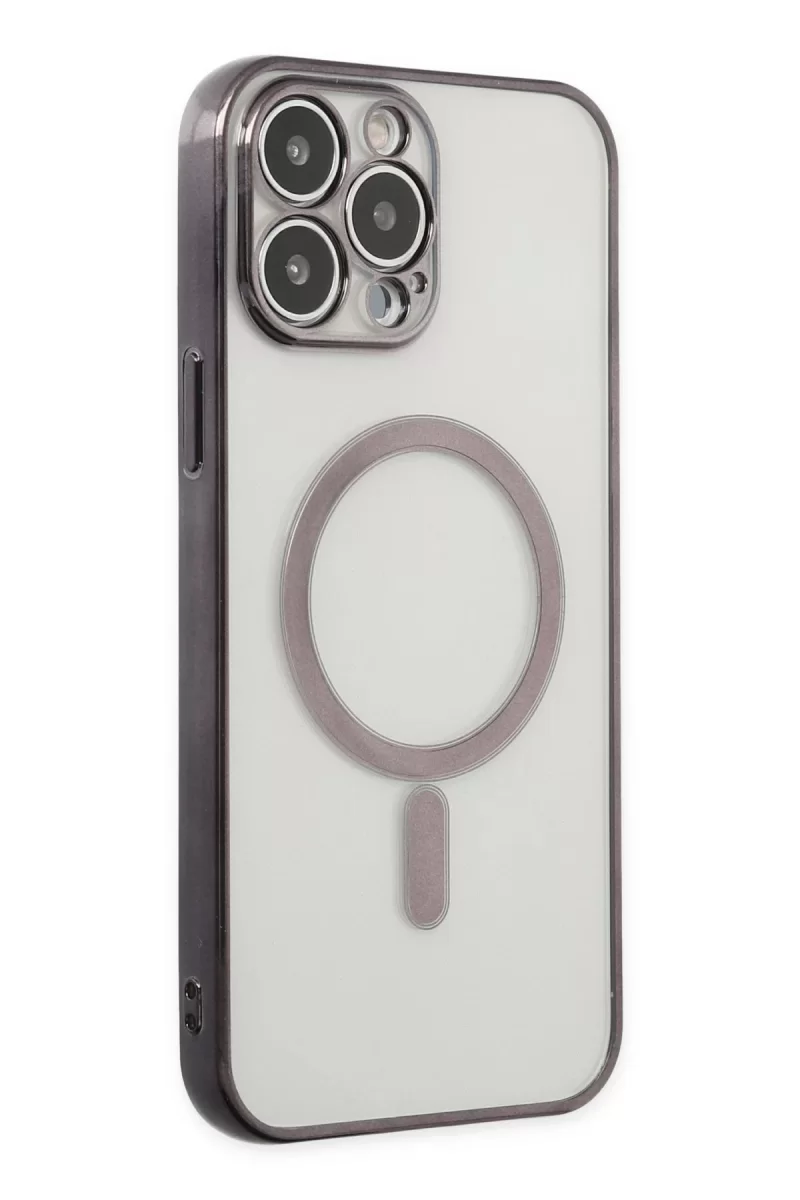 Newface Apple iPhone 14 Pro Kılıf Magneticsafe Lazer Silikon - Siyah