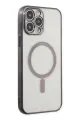 Newface Apple iPhone 14 Pro Kılıf Magneticsafe Lazer Silikon - Siyah