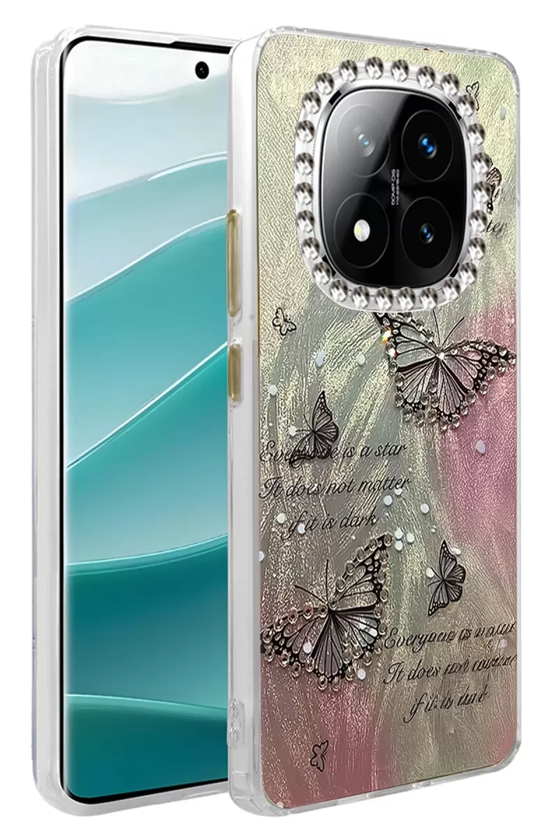 Newface Xiaomi Redmi Note 14 Pro 5G Kılıf Blade Aynalı Desenli Kapak - Desen 6