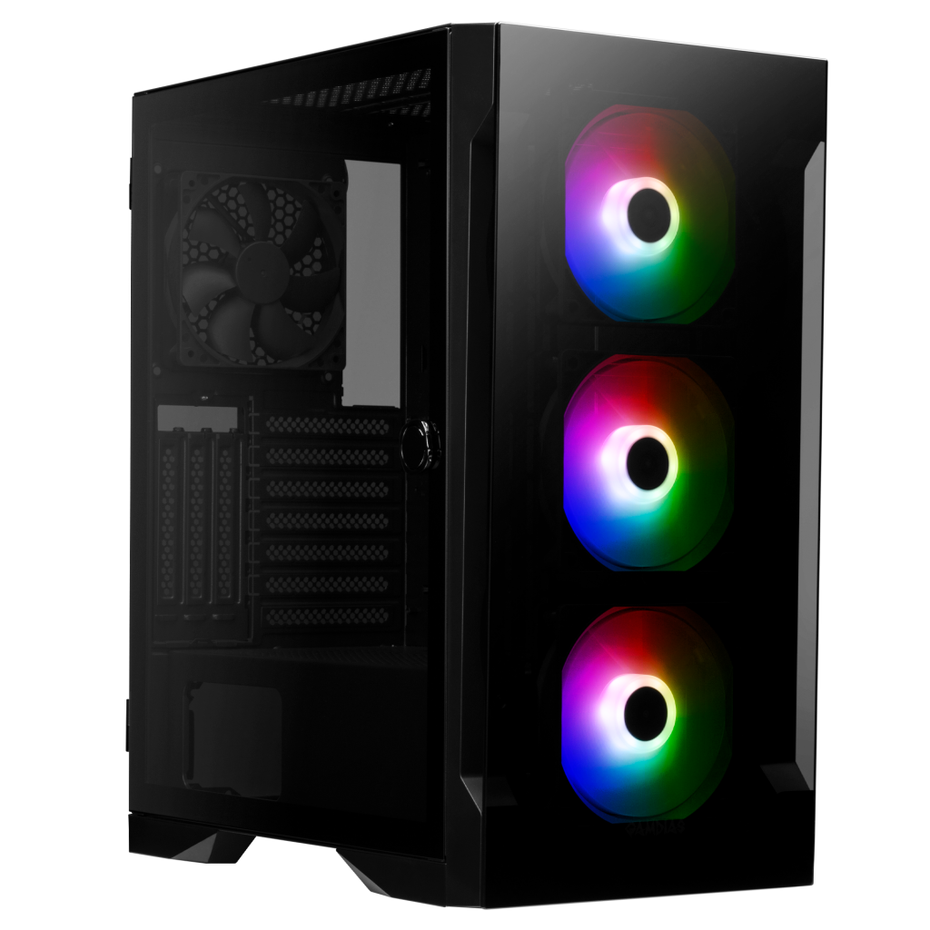 GAMDIAS TALOS E2 Elite, 750W, 80+ Bronze, Tempered Glass, ARGB, ATX GAMING KASA