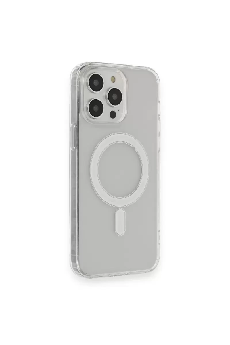 Newface Apple iPhone 14 Pro Kılıf Matte Şeffaf Magneticsafe - Şeffaf