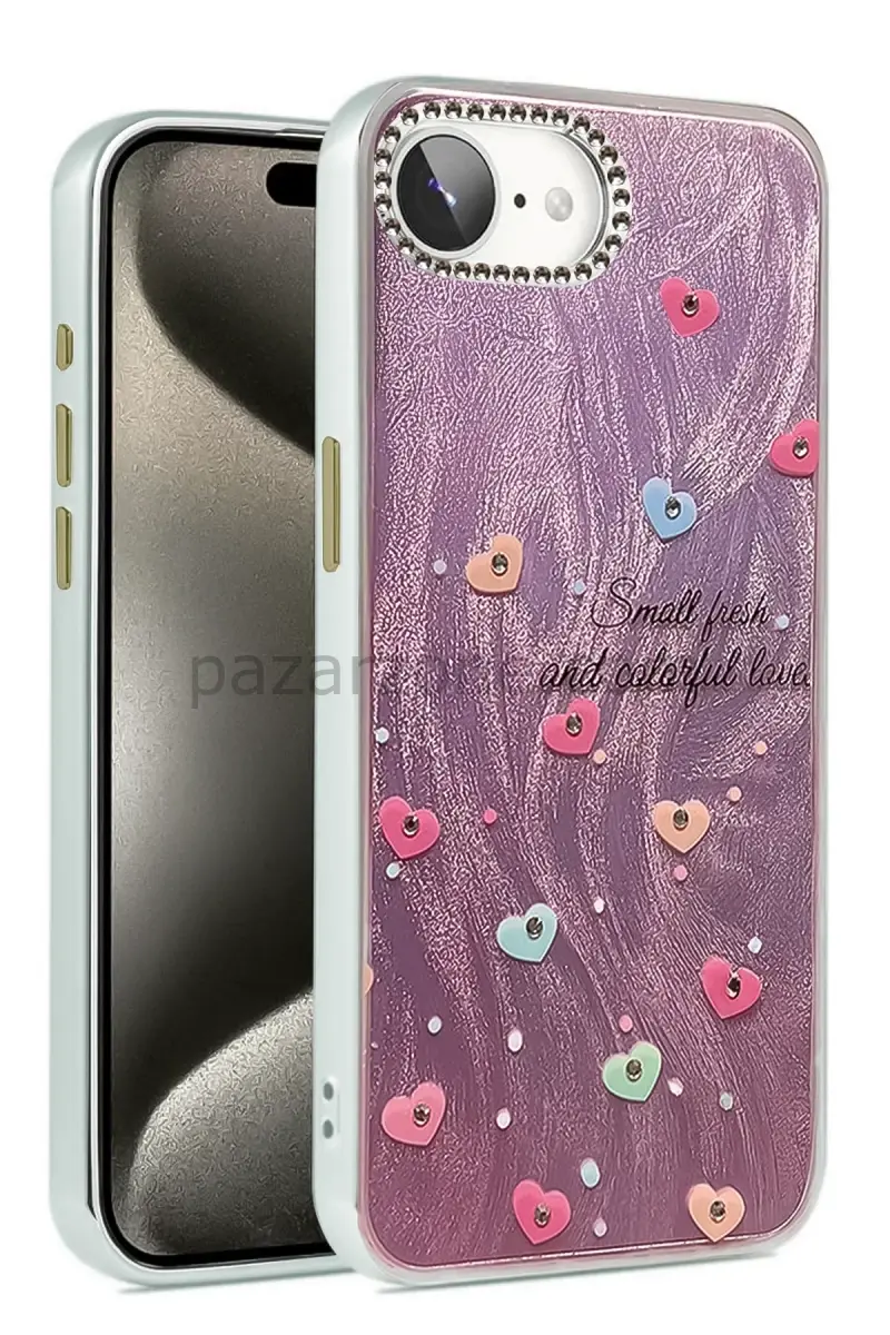 Newface Apple iPhone 16E Kılıf Blade Aynalı Desenli Kapak - Desen 8