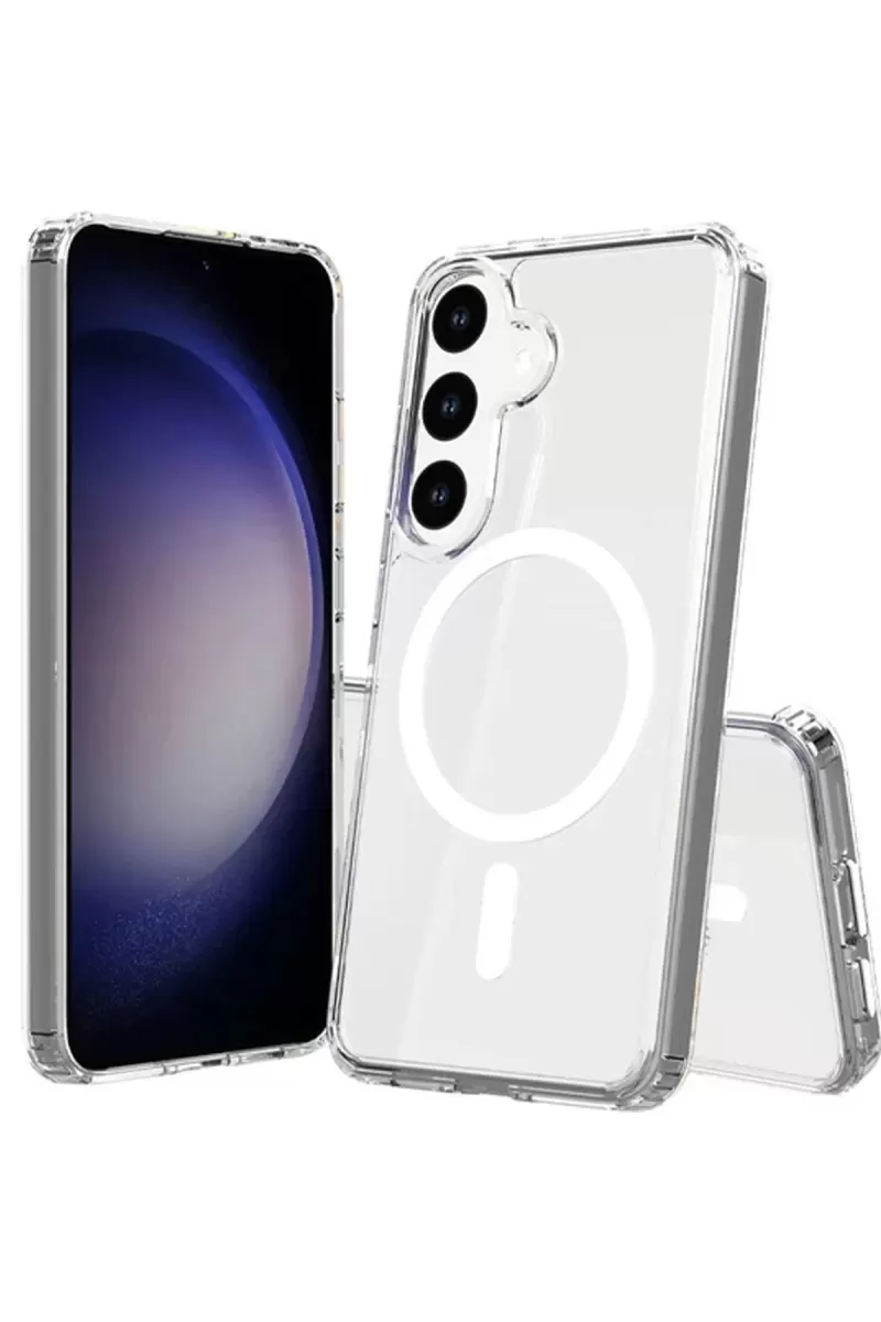 Newface Samsung Galaxy S24 Kılıf Magneticsafe Şeffaf Silikon - Şeffaf