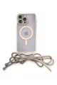 Newface Apple iPhone 14 Pro Kılıf Divo Lazer Askılı Magsafe Kapak - Gold