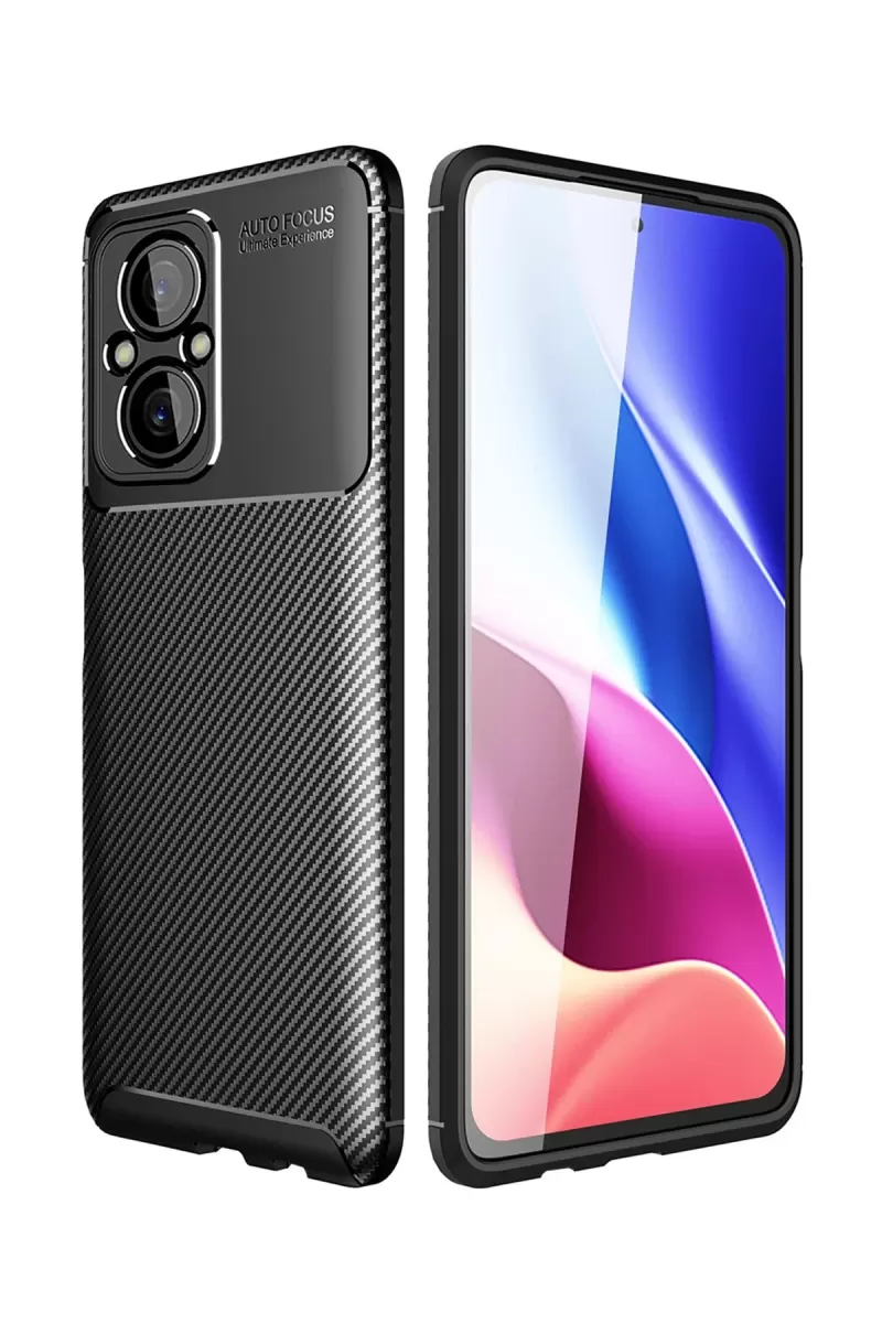 Newface Xiaomi Poco M5 Kılıf Auto Focus Karbon Kapak - Siyah