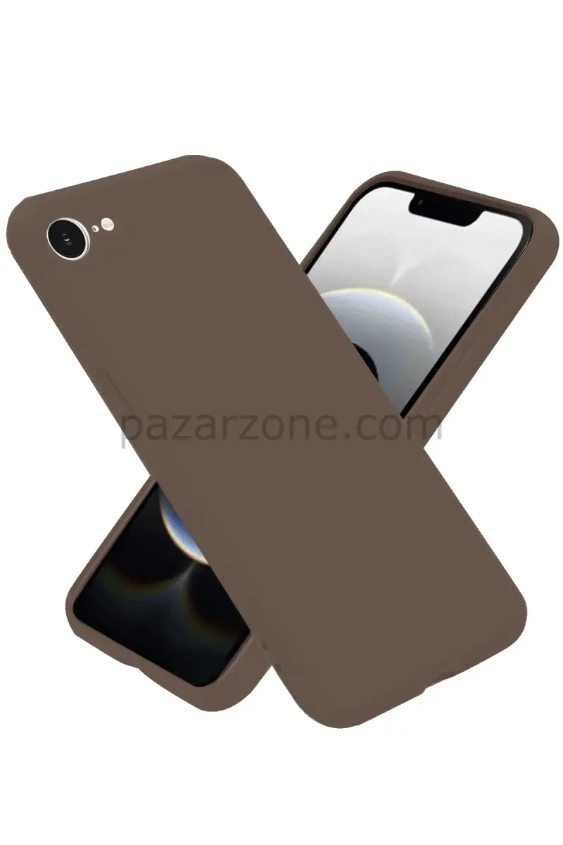 Newface Apple iPhone 16E Kılıf First Silikon - Kahverengi