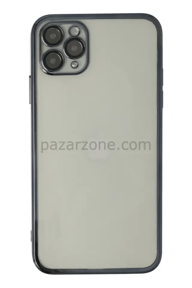 Newface Apple iPhone 11 Pro Max Kılıf Razer Lensli Silikon - Siyah