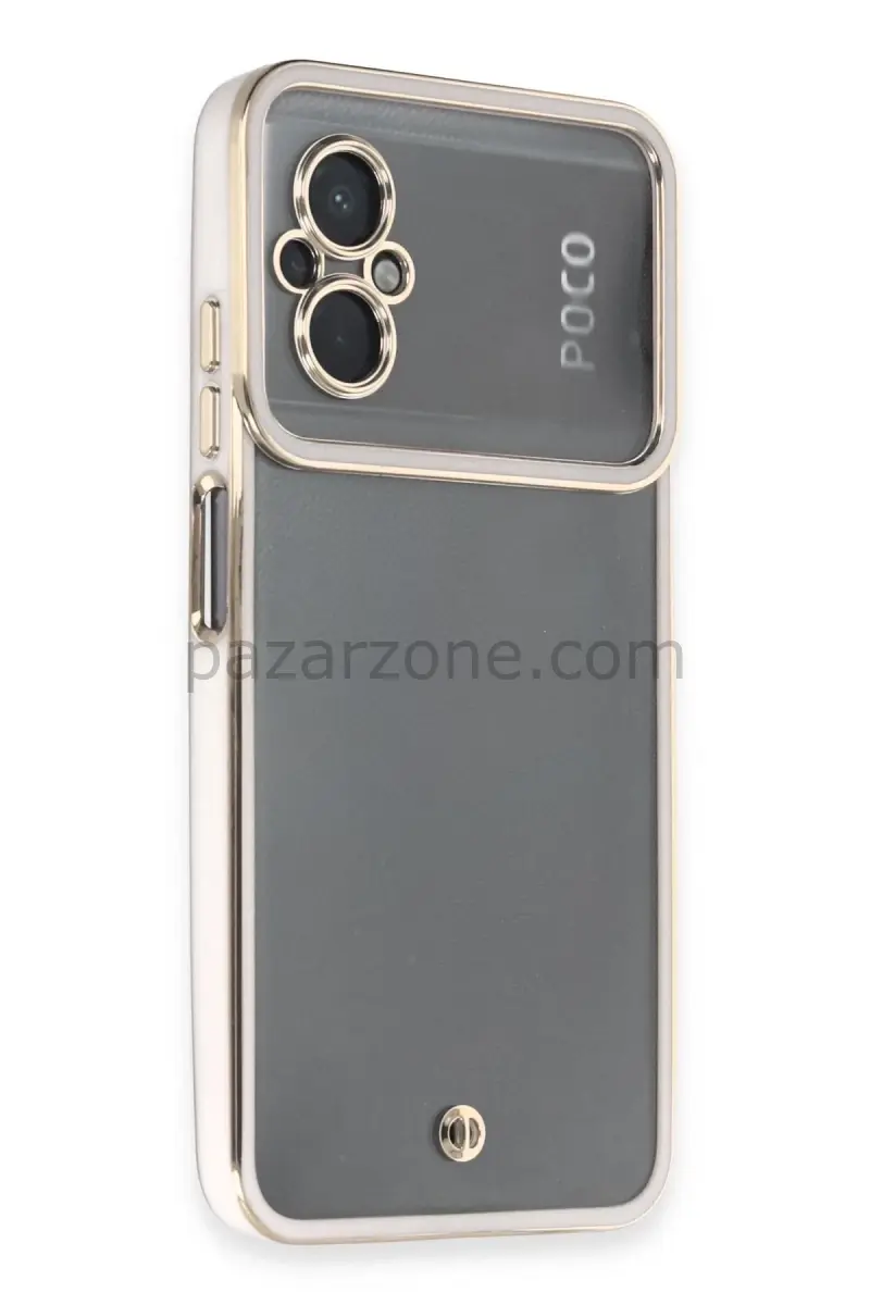 Newface Xiaomi Poco M5 Kılıf Liva Lens Silikon - Beyaz