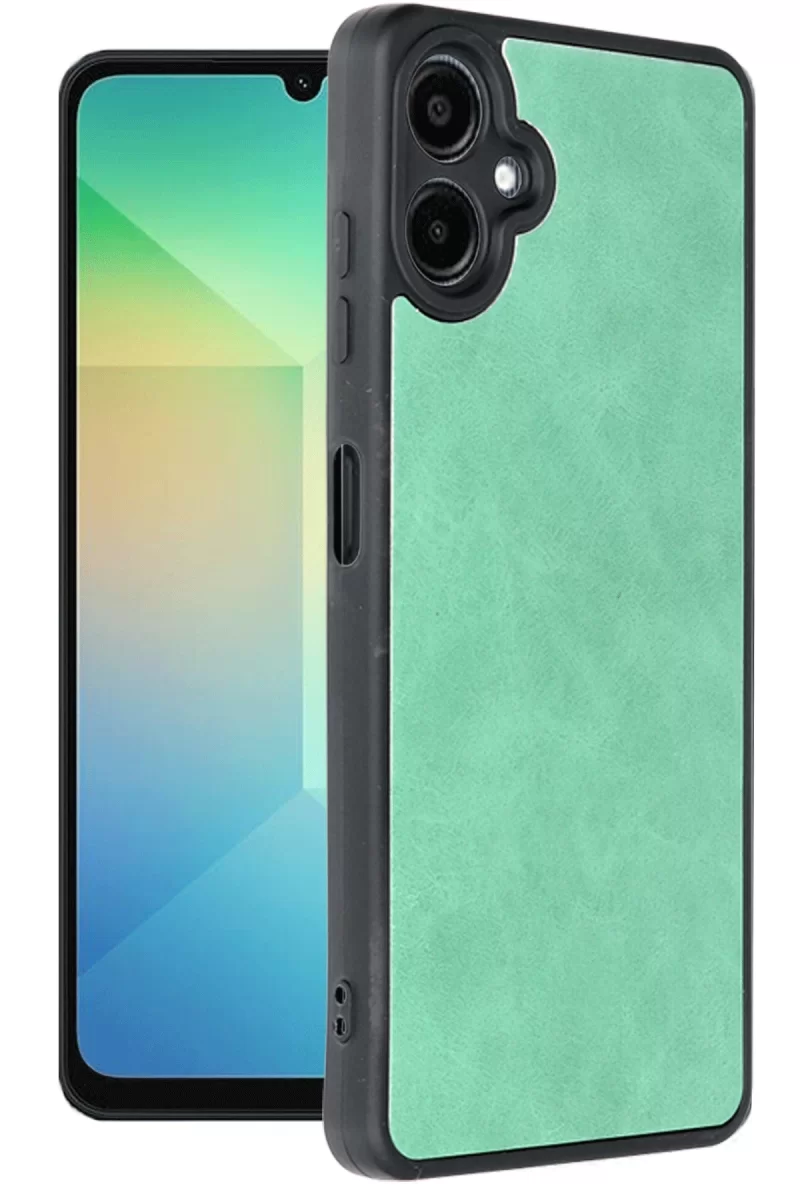 Newface Samsung Galaxy A06 Kılıf Aras Deri Kapak - Koyu Yeşil