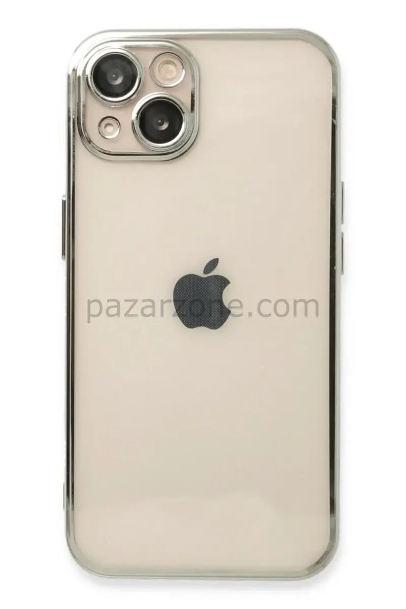 Newface Apple iPhone 13 Kılıf Razer Lensli Silikon - Gümüş