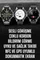 Akıllı Saat Titreşimli Pusula Nabız ve Tansiyon Ölçer NFC Uyumlu
