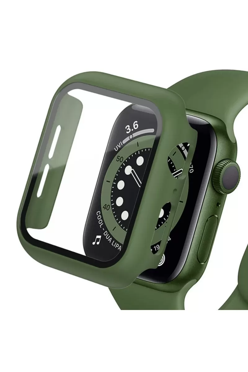 Newface Apple Watch Ultra 49mm Camlı Kasa Ekran Koruyucu - Koyu Yeşil