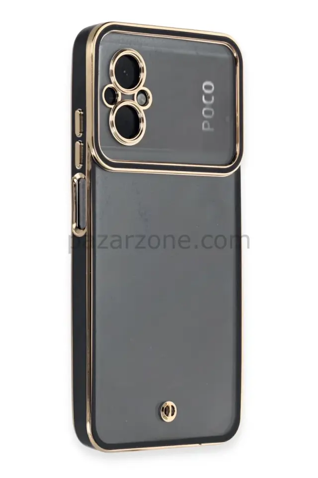 Newface Xiaomi Poco M5 Kılıf Liva Lens Silikon - Siyah