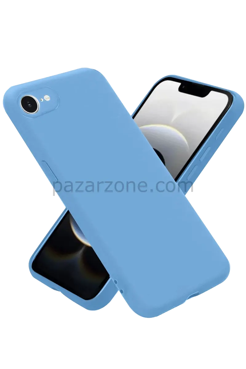 Newface Apple iPhone 16E Kılıf First Silikon - Mavi