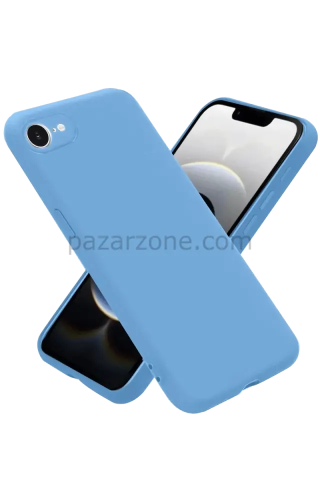Newface Apple iPhone 16E Kılıf First Silikon - Mavi