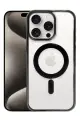Newface Apple iPhone 15 Pro Max Kılıf Erozi Magsafe Kapak - Siyah