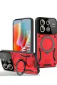 Newface Xiaomi Redmi Note 13 Pro 4G Kılıf Joy Lens Standlı Kapak - Kırmızı