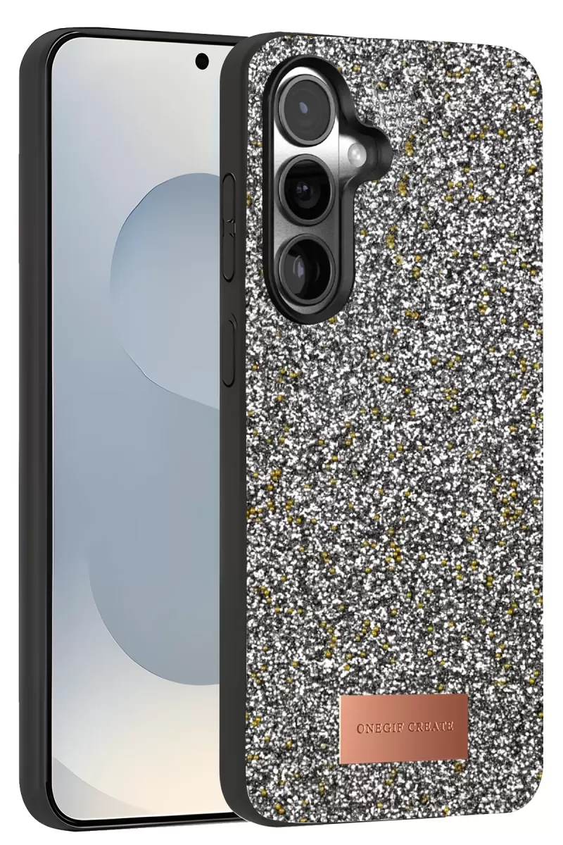 Onegif Samsung Galaxy S25 Bright Simli Kapak - Gold