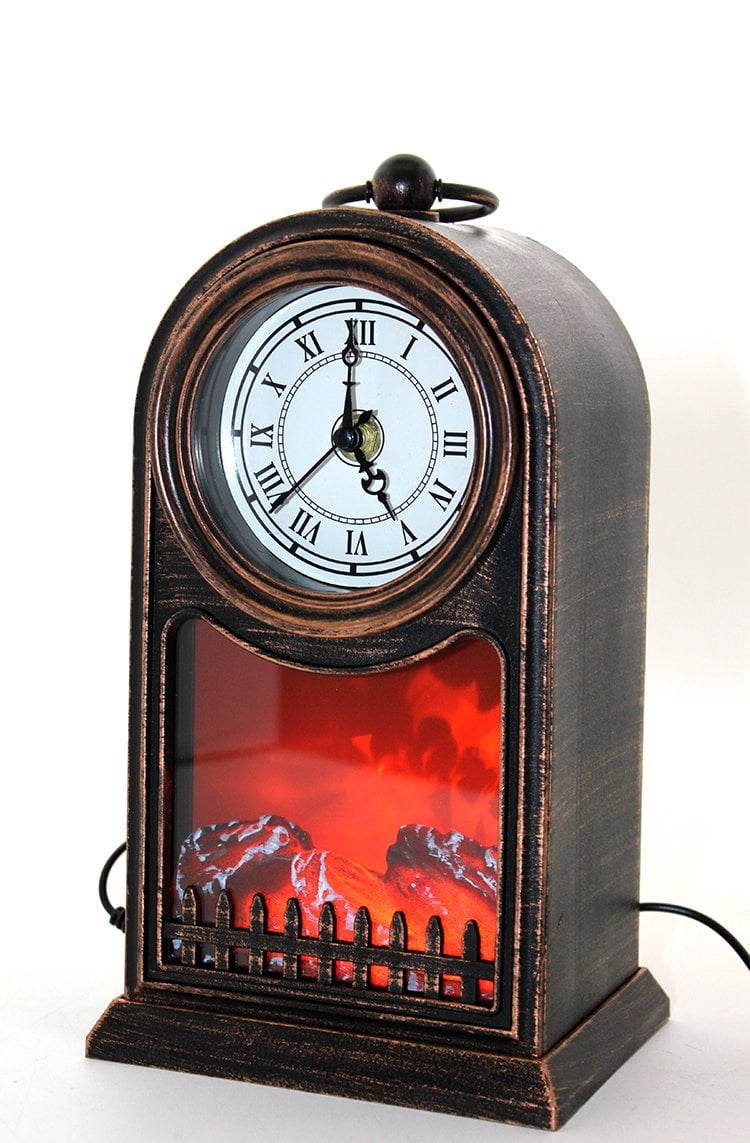 LED Işıklı Saatli Şömine - Model 1