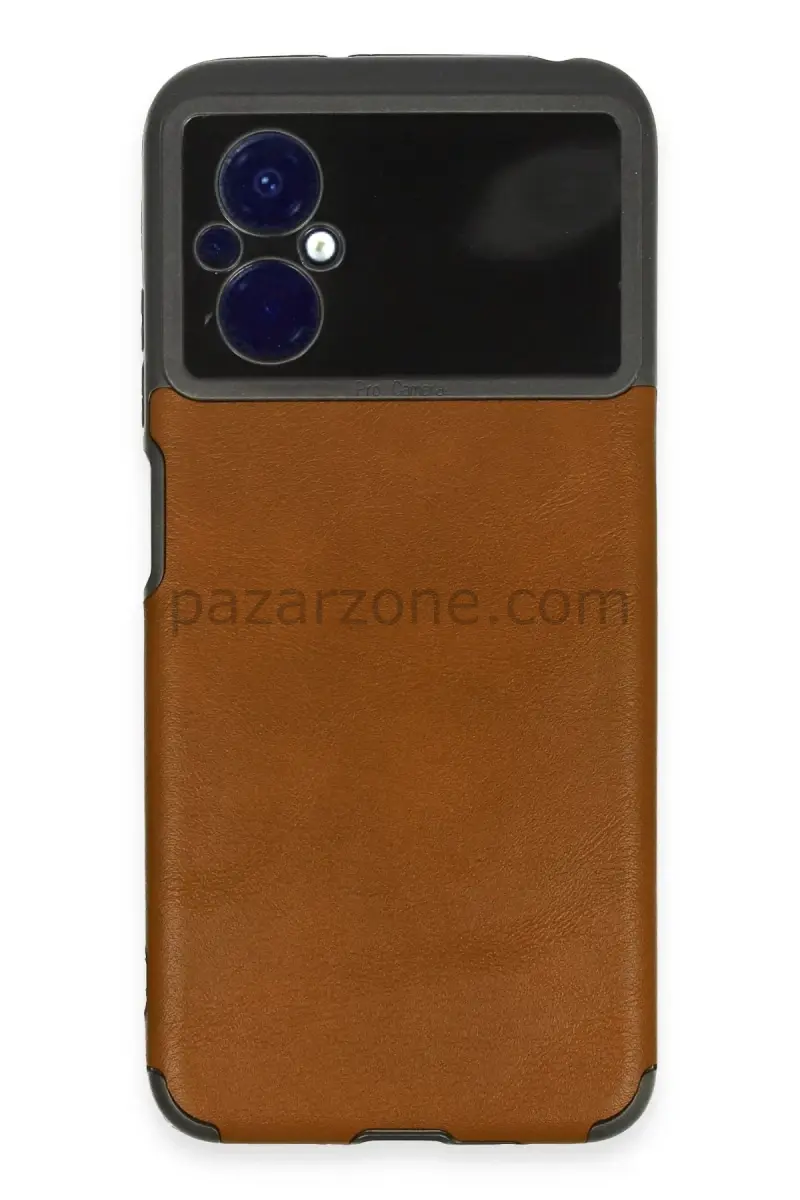 Newface Xiaomi Poco M5 Kılıf Loop Deri Silikon - Kahverengi
