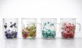 Çift Camlı Çiçekli Borosilikat Kupa Bardak - Model 3