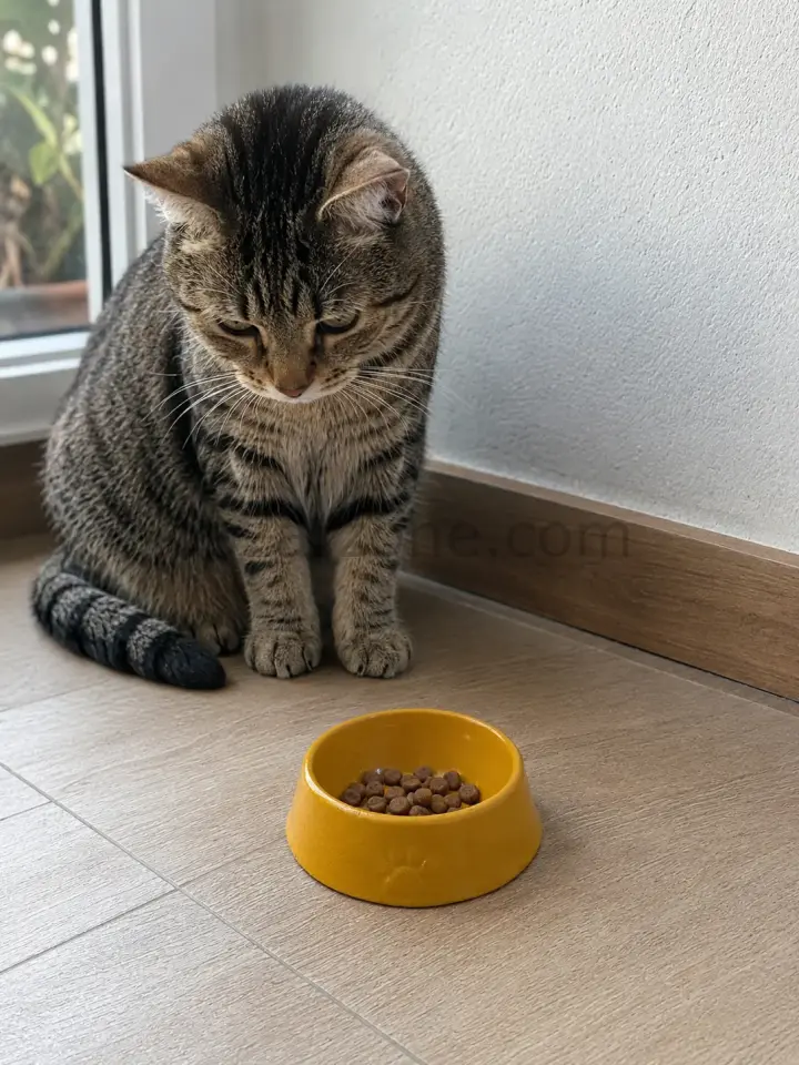 Pati Desen Model Beton Kedi Köpek Mama ve Su Kabı 13 cm çap x 4 cm - Bronz
