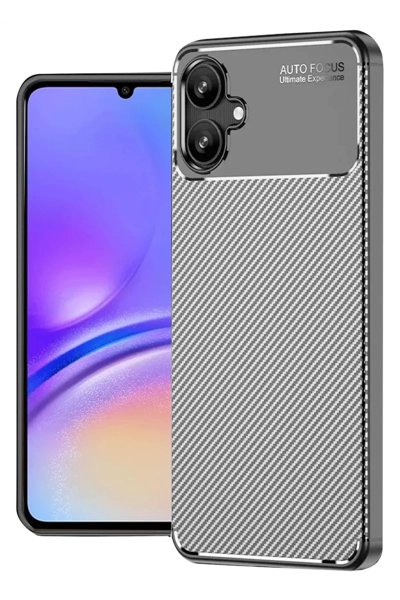 Newface Samsung Galaxy A06 Kılıf Auto Focus Karbon Kapak - Gri