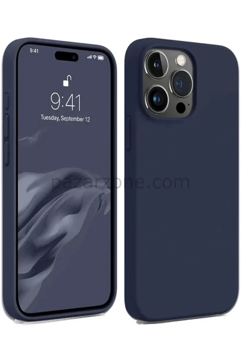 Newface Apple iPhone 15 Pro Max Kılıf First Silikon - Lacivert