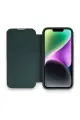 Newface Apple iPhone 14 Pro Kılıf Dolpin Kapaklı - Koyu Yeşil
