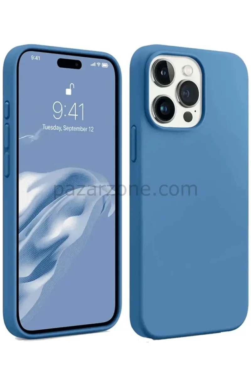 Newface Apple iPhone 15 Pro Max Kılıf First Silikon - Mavi