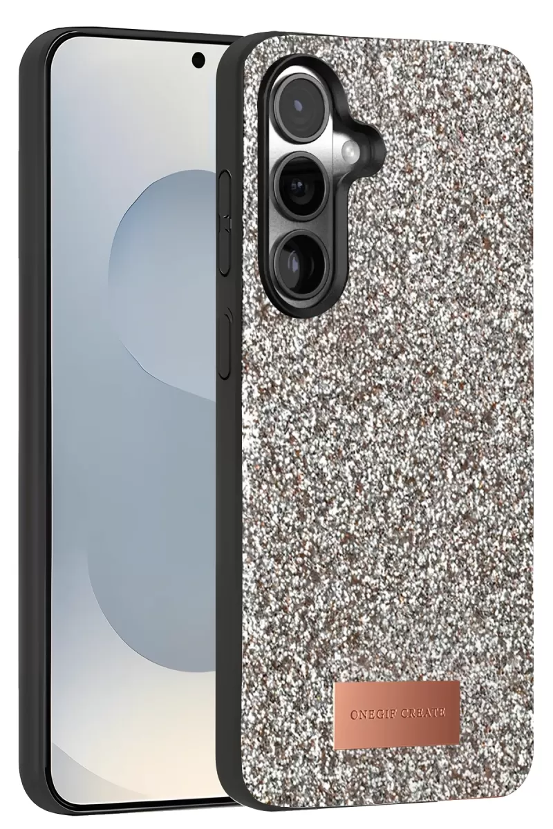 Onegif Samsung Galaxy S25 Plus Bright Simli Kapak - Gümüş