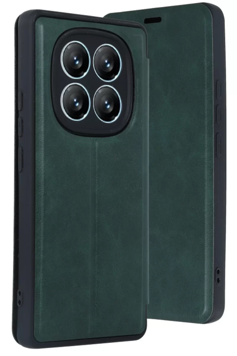 Newface Xiaomi Redmi Note 14 Pro 5G Kılıf Flip Cover - Koyu Yeşil