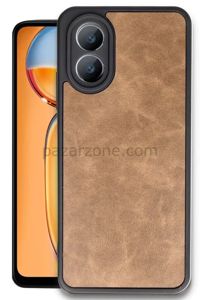 Newface Oppo A38 Kılıf Aras Deri Kapak - Taba