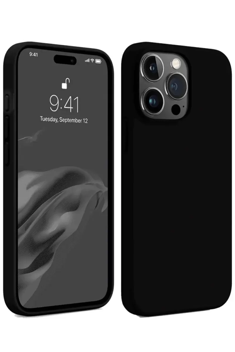 Newface Apple iPhone 15 Pro Max Kılıf First Silikon - Siyah