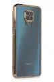 Newface Xiaomi Redmi Note 9 Pro Kılıf Razer Lensli Silikon - Gold